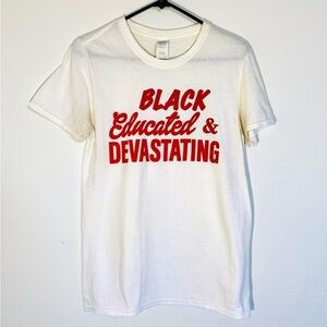 Vintage Black Educated T Shirt Graphic Print Tee